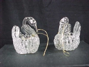 2 Schwanen Ornamente gesponnenes Glas - Bild 1 von 8