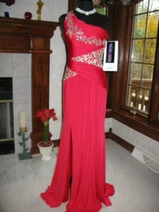 Precious Formals P10469 Red Jersey Fitted Gown Dress sz 2 NWT SALE! - Picture 1 of 7