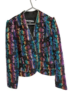 Vtg 70s 80s Metallic Party Evening Jacket David Butler 12 Statement Trophy - Picture 1 of 15