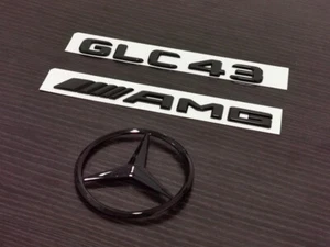 Gloss Black GLC43 AMG and Rear Star replacement PACKAGE Badge Sticker X253 GLC - Picture 1 of 5