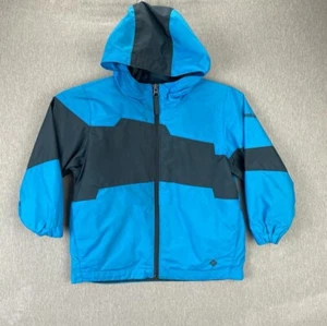 Columbia Kids Windbreaker Jacket Hoodie Boys 4/6 XS Blue Full Zip Colorful Coat - Picture 1 of 12