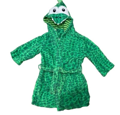 Saint Eve Boy's Dinosaur Hooded Robe in Green Summer S 5-6 - Image 1 of 4