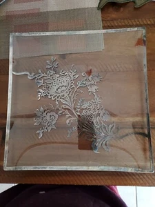 VTG Beautiful Sterling Flowers Inlay big glass fruit dish centerpiece 11 3/4" - Picture 1 of 4
