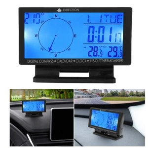 New Digital Display Screen Car CompassThermometer Gauge Time Navigation Function - Picture 1 of 8