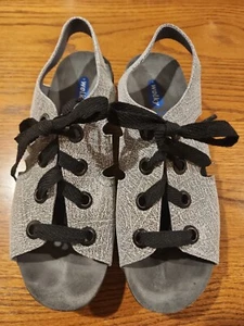 Wolky Alula Womens Lace-up Gray Leather Walking Comfort Sandals EU 39 US 8 - Picture 1 of 7