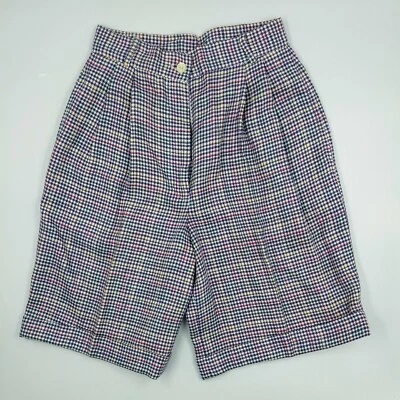 Talbots Petites Purple Houndstooth Shorts Colorful Casual - USA Made 4P - Image 1 of 4