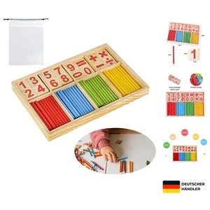 Holz Mathe Spielzeug for Kinder 36-60 Monate Farbliche Rechenstäbchen Lernen - Bild 1 von 10