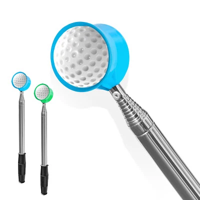 THE GOLF CLUB TRADER Golf Ball Grabber Picker Hinged Cup Retractable Stainless Steel Shaft 9ft 12ft