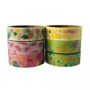Lindo Brillante Tropical Verano Flamenco Piña Fruta Bujo Planificador Washi Tape - Imagen 1 de 5