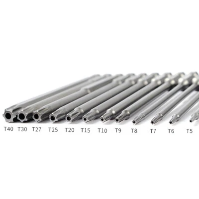 T5-T50 Magnetic Torx Bit 1/4" Hex Security Bit Set Tamper Proof Screwdriver Bits - Image 1 of 4