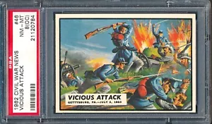 1962 Topps Civil War News #46: Vicious Attack ~ PSA 8 oc - Picture 1 of 2