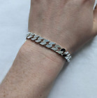 31.57g mens vintage chunky sterling silver 925 bracelet Curb links Italy