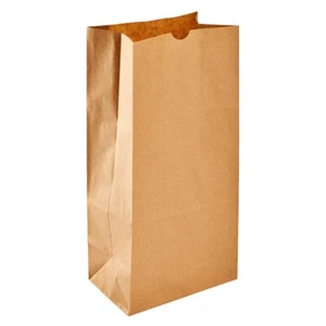 Brown Paper Bags - 8 lb Disposable Paper Lunch Bags Sack Bulk Strong 50 PCS - Picture 1 of 4