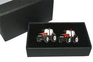 Red Tractor Cufflinks Gift BOXED! Wedding Farming Enamel Groom Party Modern