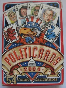 Carte da gioco Politicards 2004 54 caricature fumetti politici Peter Green design - Foto 1 di 9