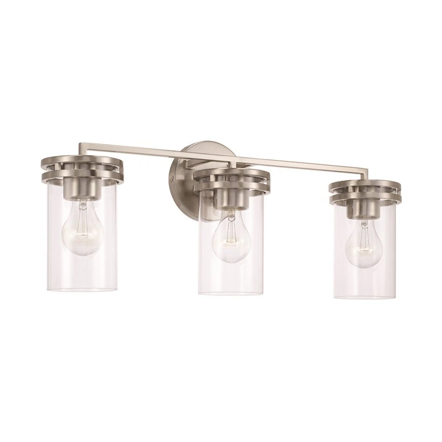 HomePlace Lighting Fuller 3 Light Vanity, Brushed Nickel/Clear - 148731BN-539 - Image 1 of 1