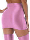 Us Women Glossy High Waisted Mini Skirt Casual Stretch Pencil Skirts Partywear