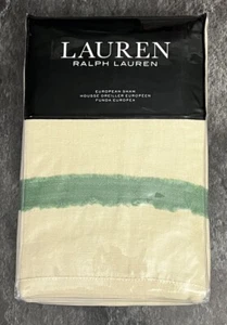 Lauren Ralph Lauren Allie Contrast Edge Euro Sham Light Hemp New  - Picture 1 of 4