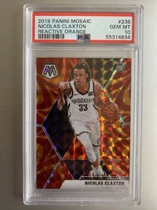 Panini Mosaic Orange Reactive Prizm #236 2019 Nicolas Claxton radiocontrol novato PSA 10 - Imagen 1 de 2