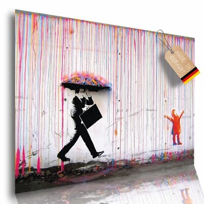 Poster Kind im Regen Banksy Kunstdruck Wall-Art Art Modern Bild Street 60x42cm - Bild 1 von 4