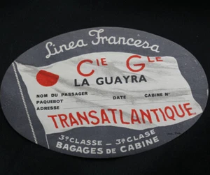 Vintage CGT FRENCH LINE Oval La Guayra Label NOS Unused - Picture 1 of 1