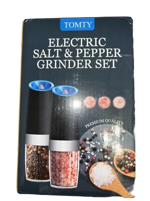 Tomty Electric Salt And Pepper Grinder Set Adjustable Grinder Gift Idea Home New - Image 1 of 4