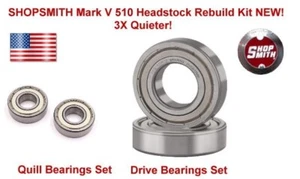 REPARA TU SHOPSMITH Mark V 510 KIT DE 4 RODAMIENTOS CABEZAL 3X más silencioso, juego NUEVO - Imagen 1 de 1