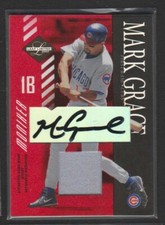 2003 LEAF LIMITED MONIKER RED REFRACTOR JERSEY AUTO #98 MARK GRACE CUBS SP #4/5