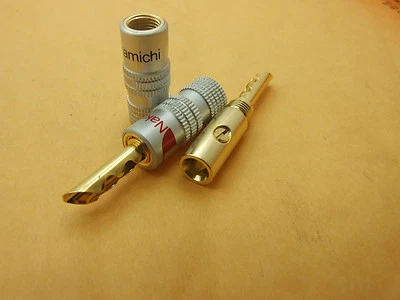 4PCS 4mm Banana Plug Gold Plated copper conductor Speaker Connector - Image 1 of 3