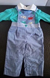 Camicia vintage McKids con salopette bavaglino CFC taglia 12 mesi - Foto 1 di 12