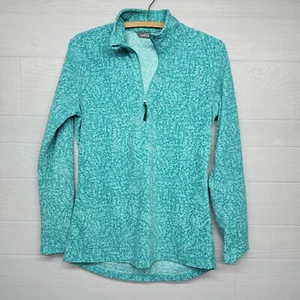 Eddie Bauer Quarter Zip Fleece Sweatshirt Womens Size S Distressed - Picture 1 of 10