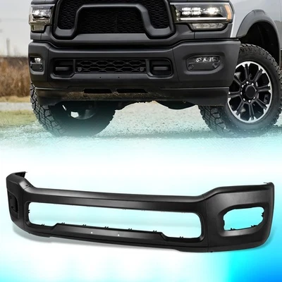 For 2019-2024 Ram 2500 3500 Front Bumper Face Bar w/ Fog Lamp Holes Black Steel - Image 1 of 4
