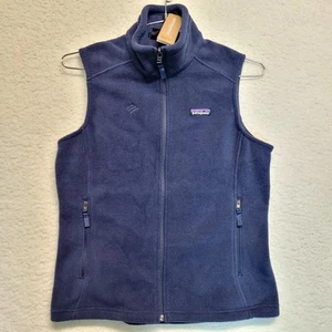 Nuevo con etiquetas Chaleco Patagonia Para Mujer Talla S Azul Marino Cremallera Completa Vellón Exterior Logo BofA - Imagen 1 de 12