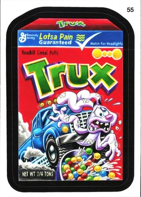 2012 Topps WACKY PACKAGES - TRUX - Roadkill Cereal Puffs - Sticker #55 - Image 1 of 2