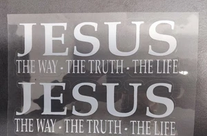 Aufkleber - JESUS - The Way-The Truth-The Life - 2er-Set (Weiß) - Picture 1 of 1