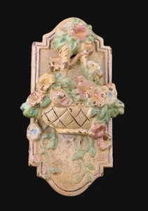 Antique Hubley #205 Door Knocker Garden Basket Cast Iron Hardware Cottage Core - Picture 1 of 4