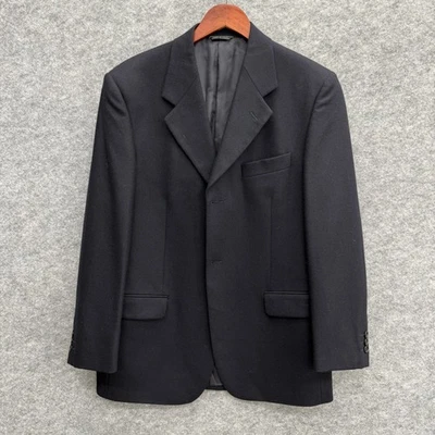 Pierre Cardin Men's Blazer Sport Coat Jacket 100% Wool Made In Italy, Black, 50R - Image 1 of 4