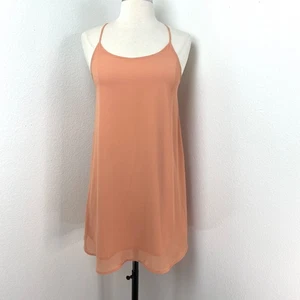 Vestido sin mangas de verano de gasa melocotón poesía pequeño boho ballet fluido playa viaje - Imagen 1 de 10