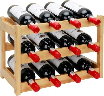 "Porta vinos botellas de vino botelleros estante soporte para 12 multifuncional - Image 1 of 4