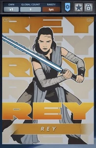 TOPPS STAR WARS CARD TRADER DIGITAL REY EPIC NAMESAKE - Picture 1 of 3