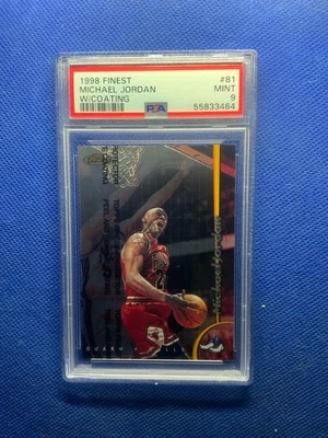 1998-99 Topps Finest w/ Coating #81 Michael Jordan PSA 9 - Image 1 of 2