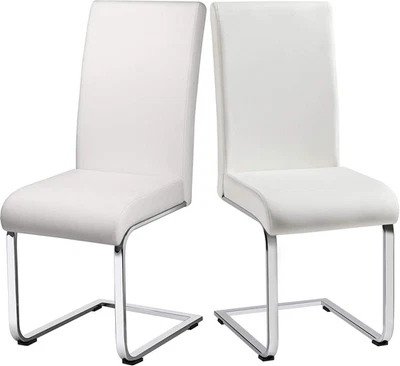 Sillas de comedor de cuero para comedor sala de estar sillas de cocina con asiento acolchado y Foto 1 de 4