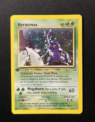 Heracross 1st Edition Neo Genesis 6/111 Holo Rare 2000 Pokemon Vintage - Image 1 of 4
