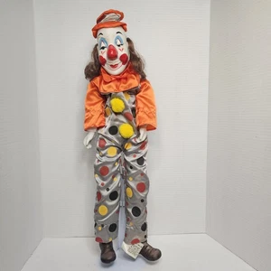 Clown da circo vintage anni 80 porcellana con corpo morbido Albert E prezzo vedi tutte le foto - Foto 1 di 12