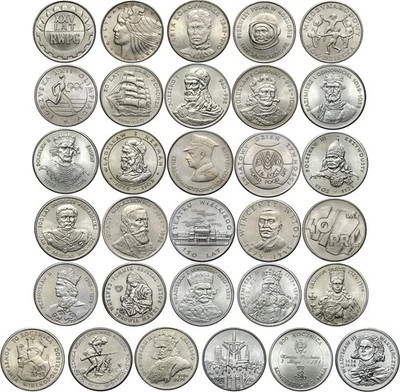 Polonia LOTE 31 Monedas 20 50 100 500 10000 Zlotys 1974-1992 Conjunto Reyes Conmemorativos Foto 1 de 2