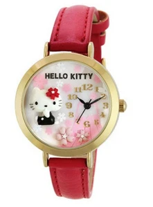 Sun Flame (Sanrio) Hello Kitty Deco Watch MJSR-F03 Pink Ribbon Mount Fuji Sakura - Picture 1 of 16