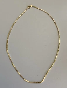 9ct Yellow Gold 15” Small Box Link Chain Necklace 5.04g - Picture 1 of 4