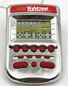 VTG '95 Yahtzee Handheld Game Rare Chrome Silver Very Good Cond Tested & Works_ - Picture 1 of 11