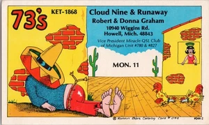 Vintage CB Radio QSL Postcard KET 1868 Howell Michigan USA - Picture 1 of 2