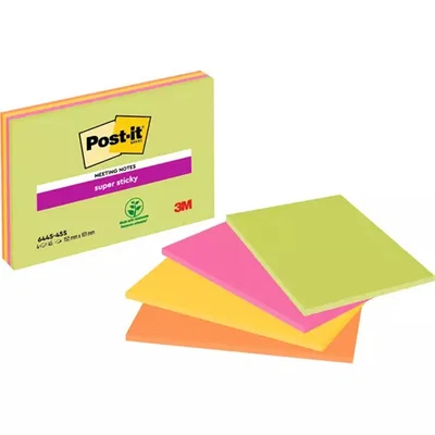 Post-It 6445 note paper Rectangle Green Orange Pink Yellow 45 sheets Self-adh... - Image 1 of 2